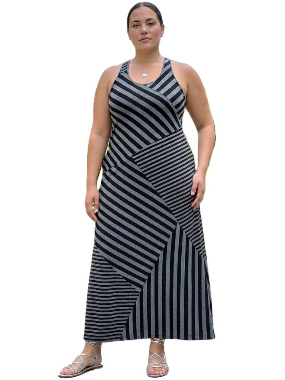 CALVIN KLEIN PERFORMANCE Striped Maxi Dress. Size XL